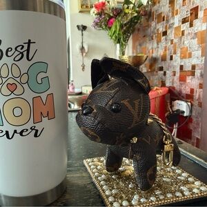 Luxury beautiful Brown Dog Figurine for your bag ,Keychain or to display